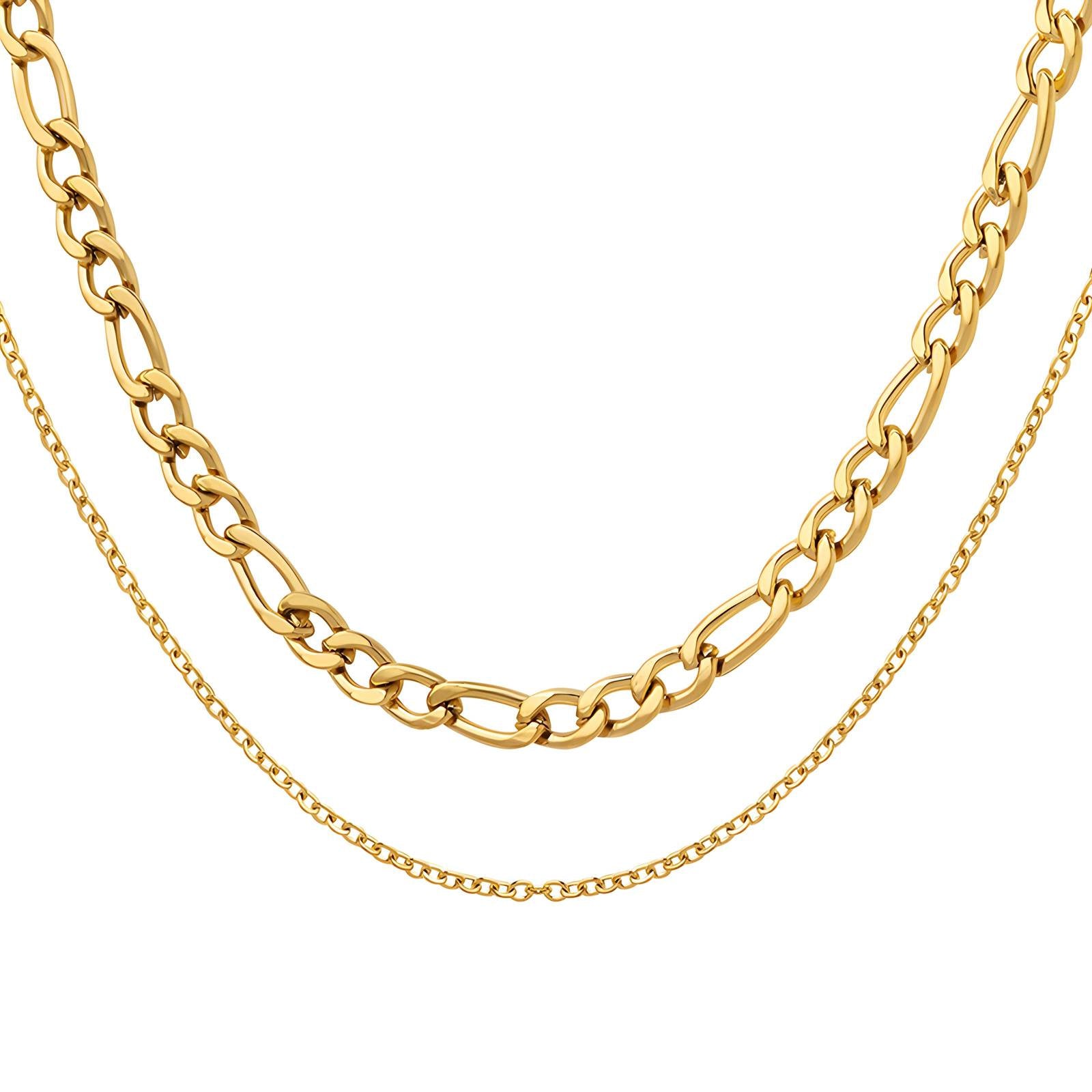 Figaro Stack Linked Chain Set