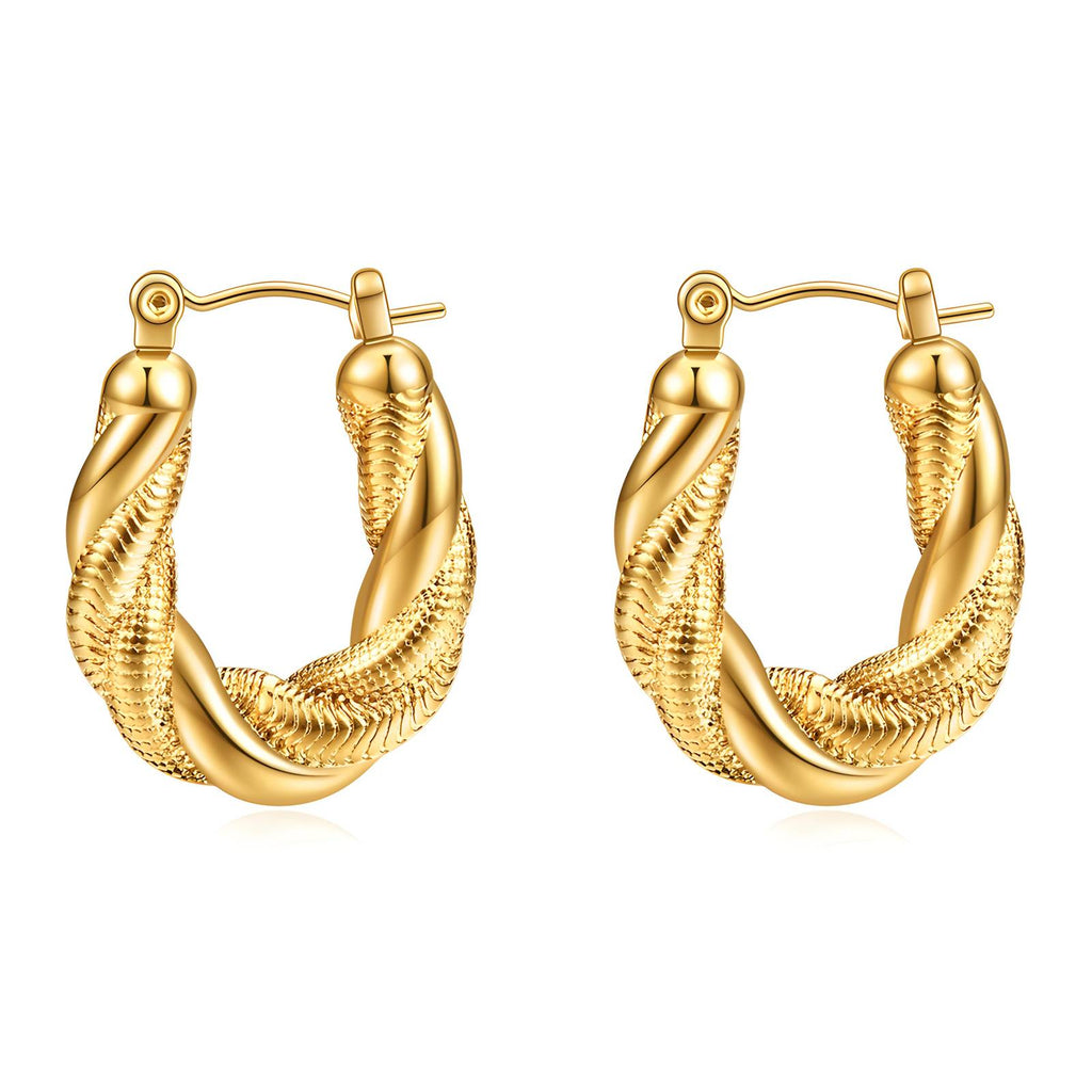 Liora Textured Hoop Earrings