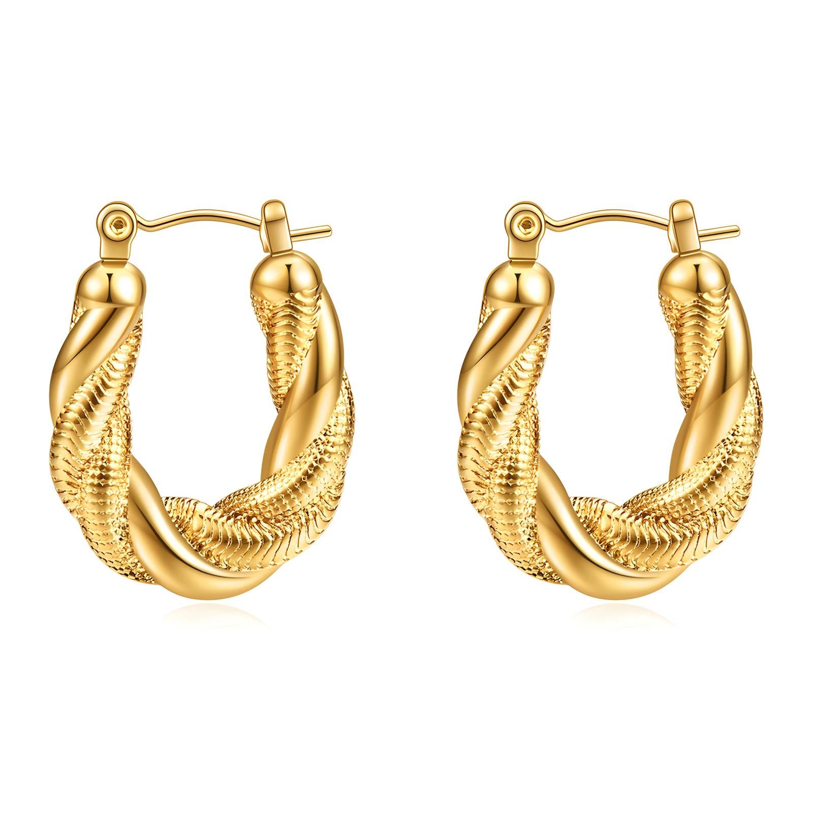 Liora Textured Hoop Earrings
