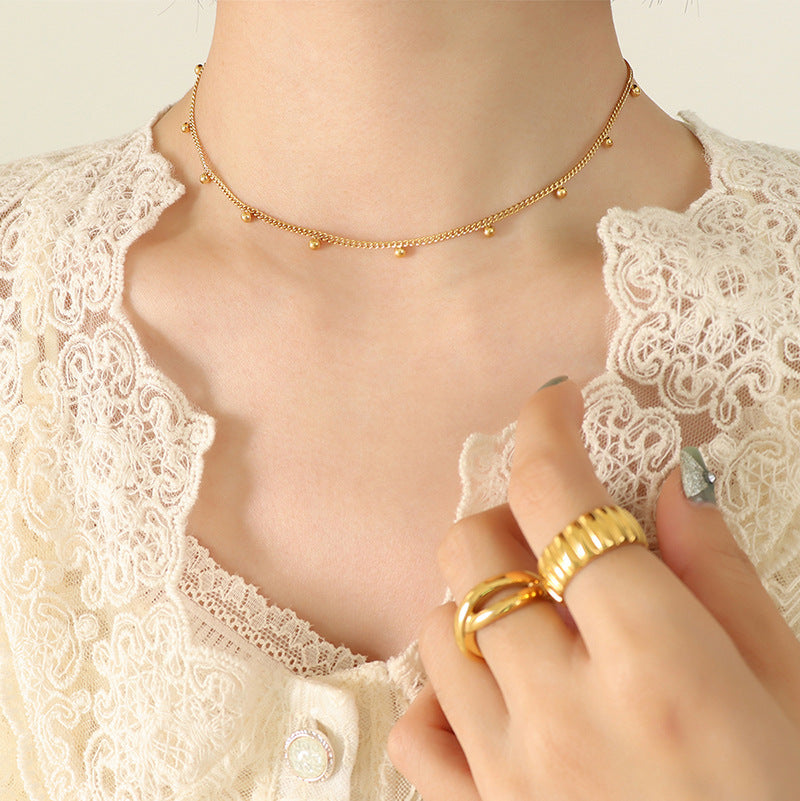 Ria Sphere Beaded Chain Necklace
