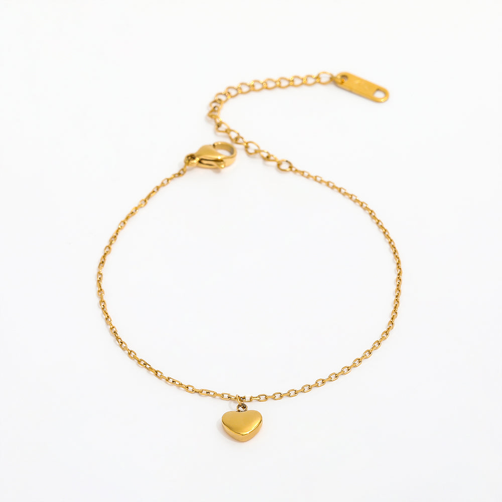 Vela Heart Charm Chain Bracelet
