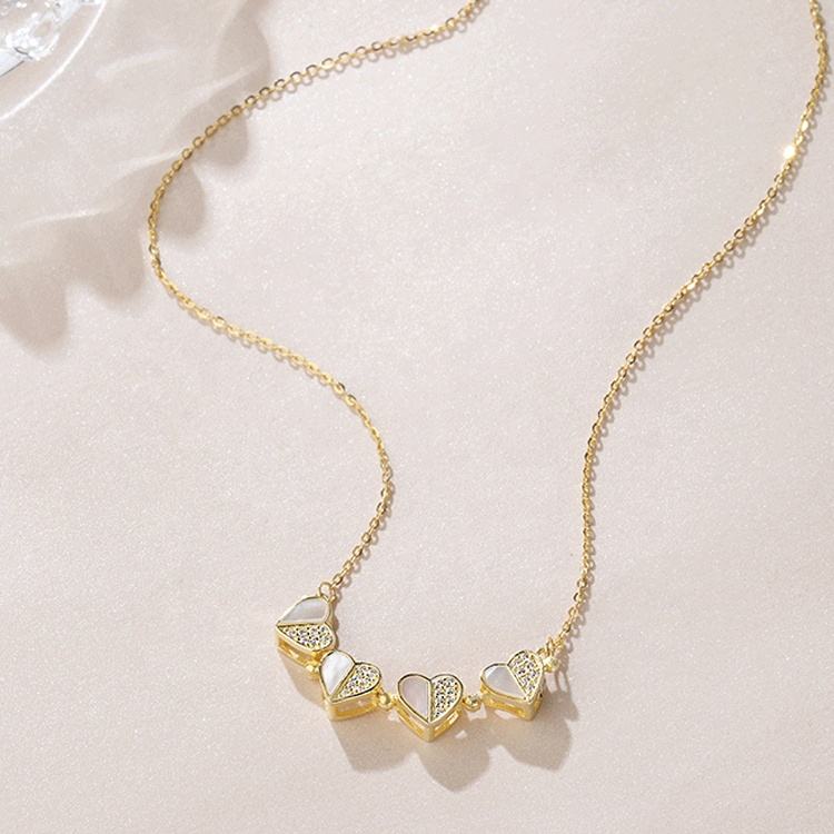 Lucky Clover Heart Pendant Necklace