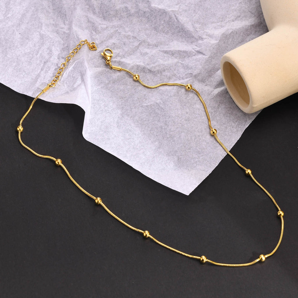 Solenne Beaded Chain Necklace