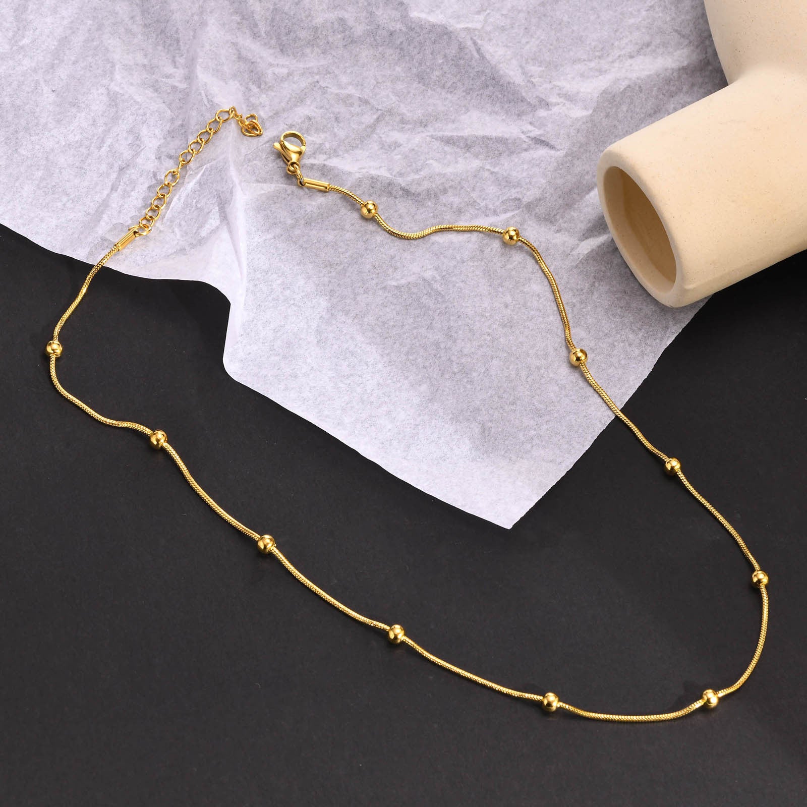 Solenne Beaded Chain Necklace