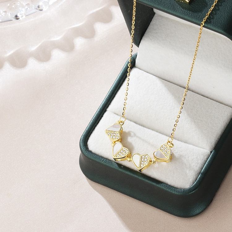 Lucky Clover Heart Pendant Necklace