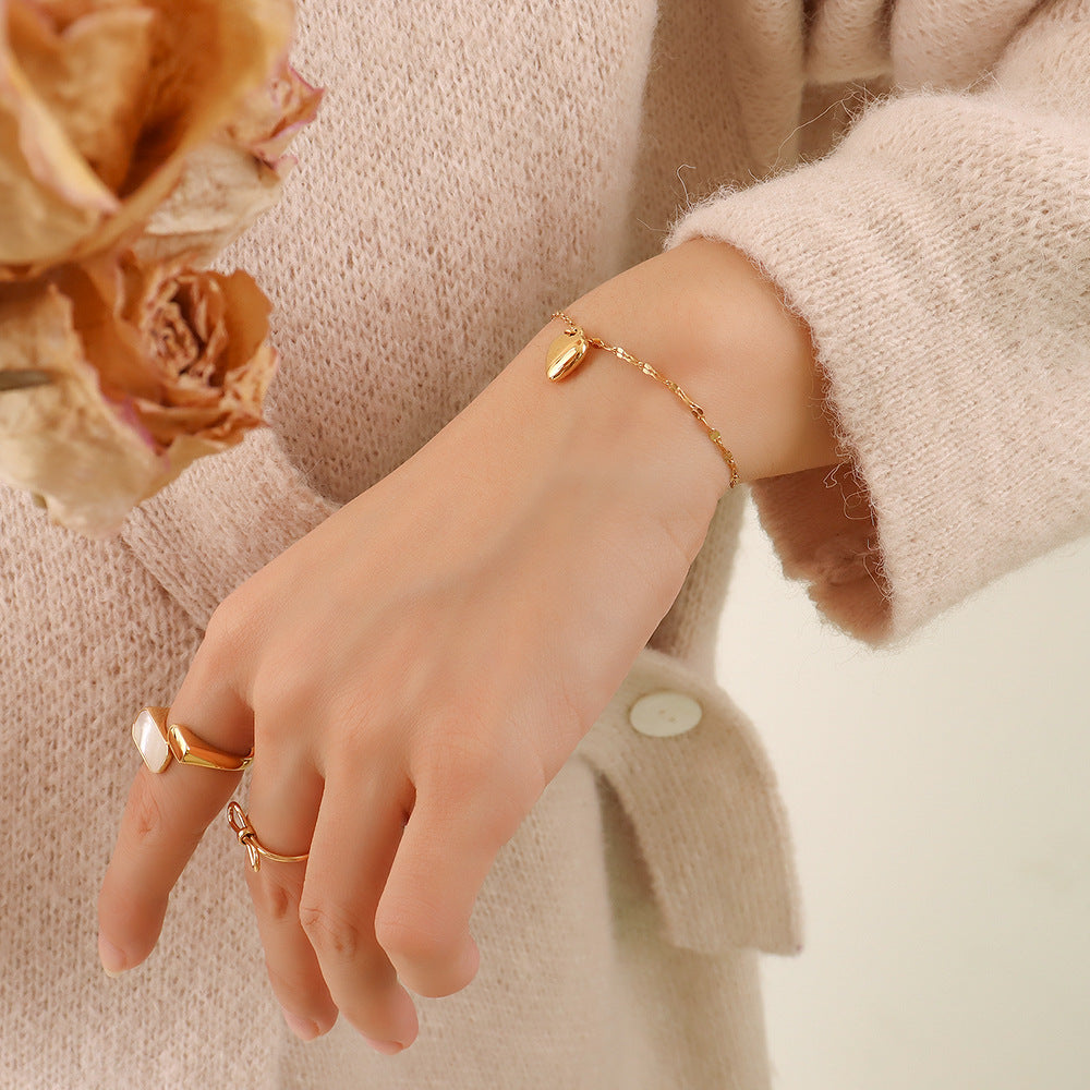 Evangeline Dainty Bracelet With Heart Charm