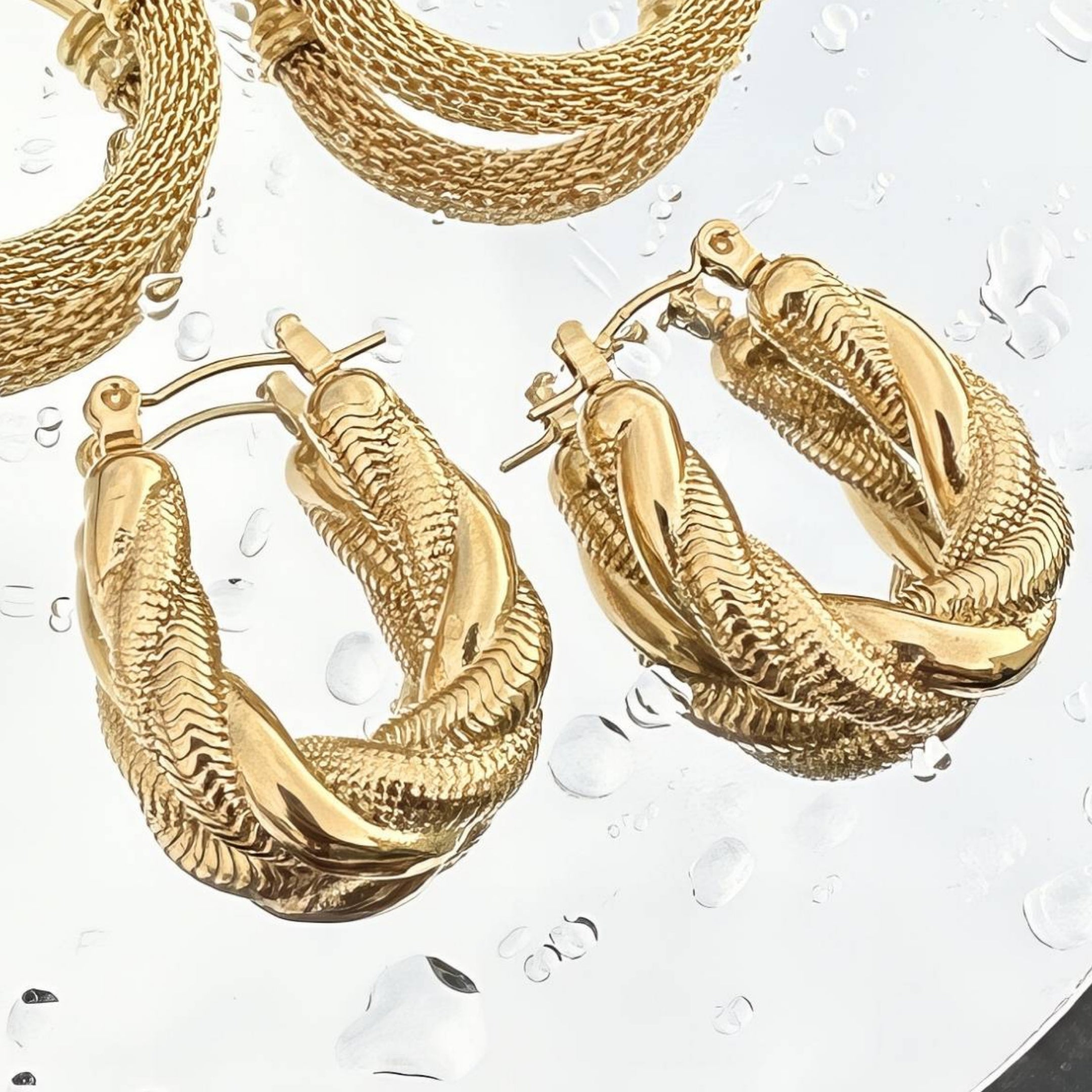Liora Textured Hoop Earrings